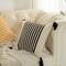16" Handwoven Cotton Throw Pillow Cover with Striped Lines, Black
